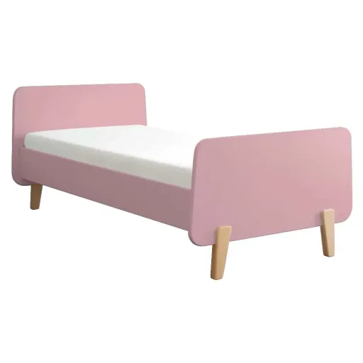 "Laurette Kinderbett "MM" mit Holzfüssen 90 x 190, Farbe: Vieux rose image"