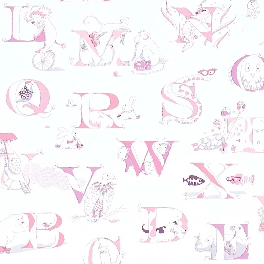 "Little Sanderson Abracazoo Tapete Alphabet creme rosa image"