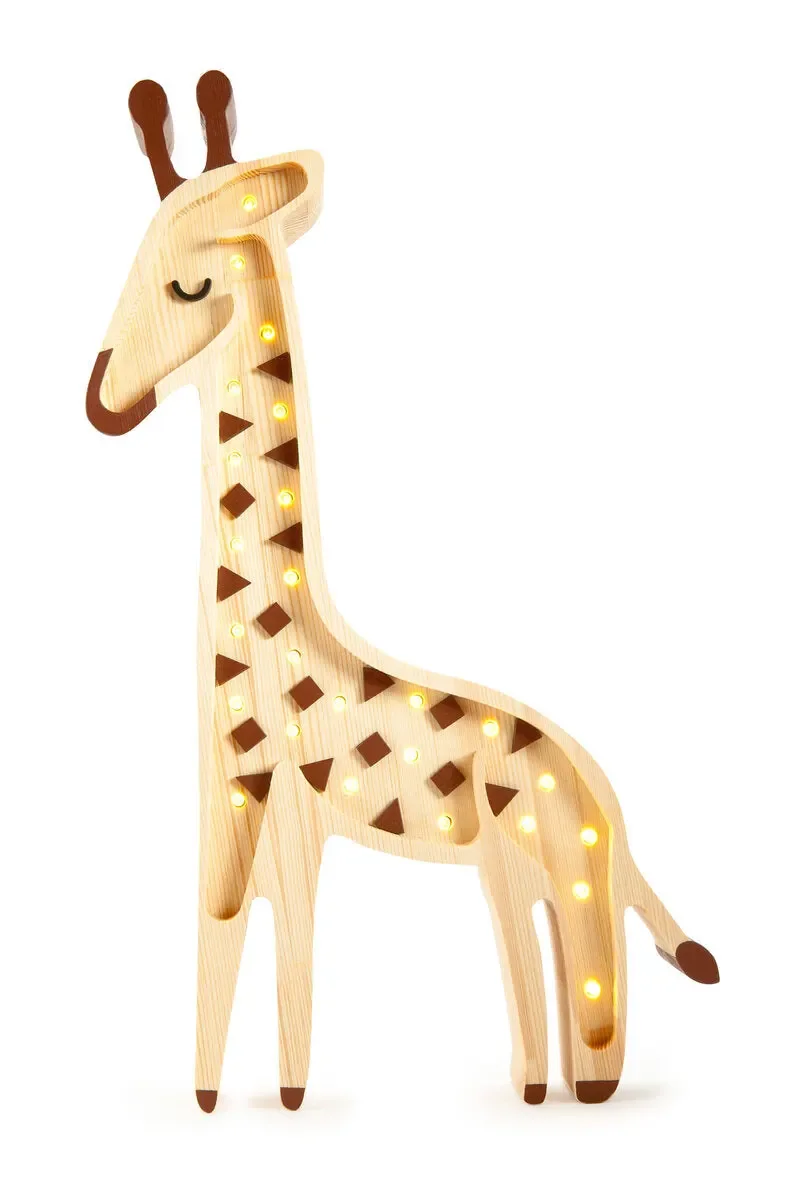 "Little Lights Nachtlicht Kinder, Nachtlampe Giraffe - 100% Kiefernholz natur, Farbe: Serengeti-Holz image"