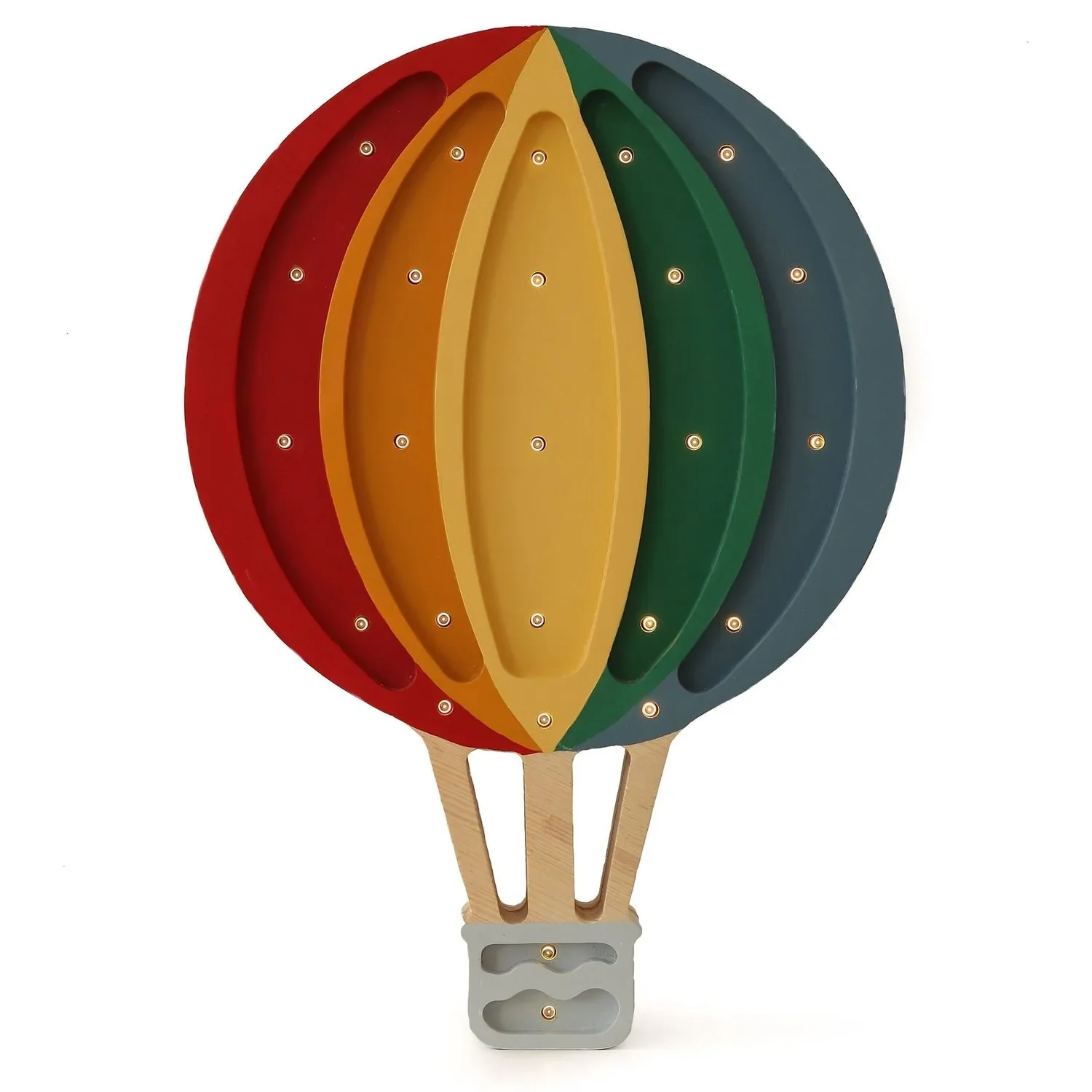 "Little Lights Nachtlicht Kinder, Nachtlampe Heißluftballon - 100% Kiefernholz natur, Farbe: Zirkus Freude image"