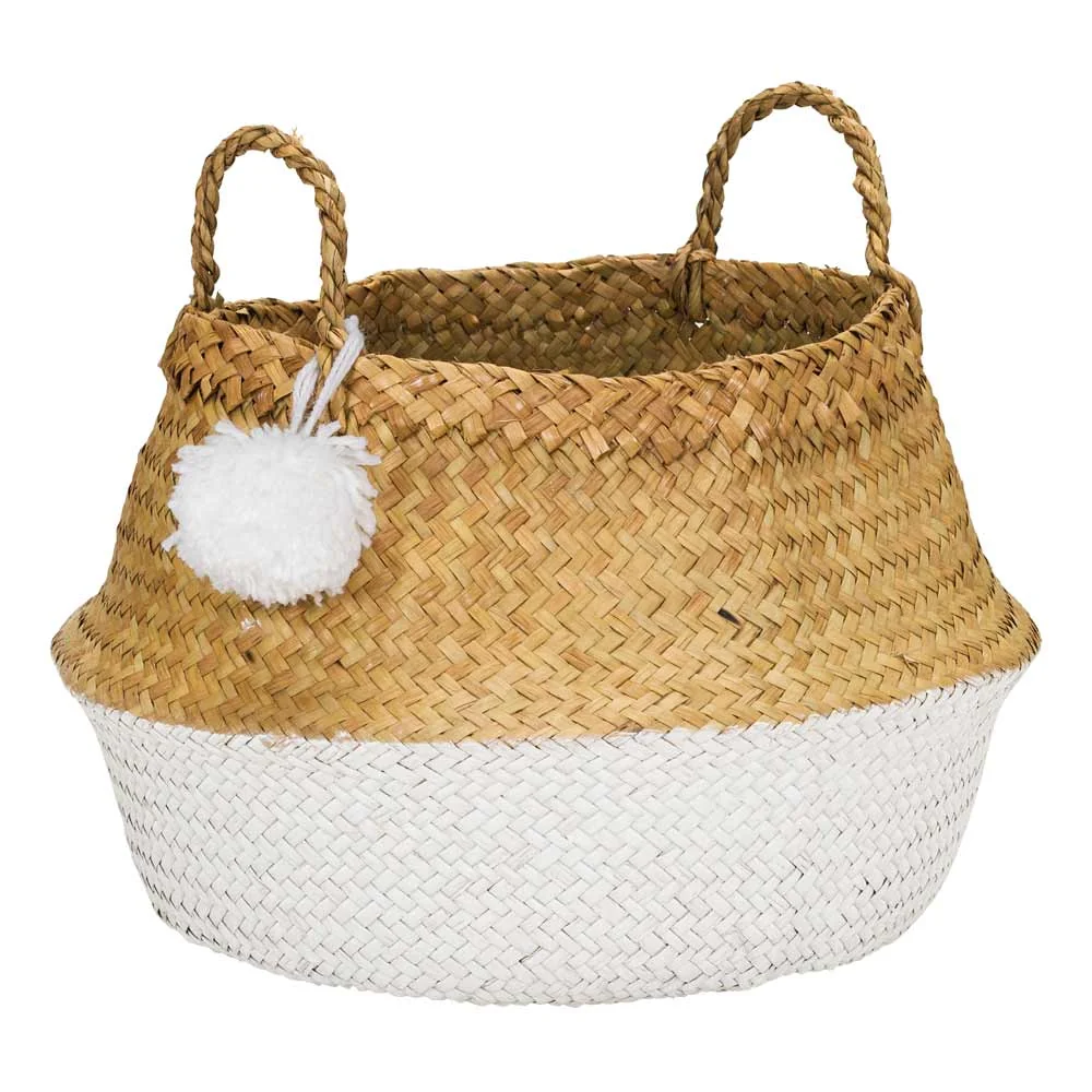 "Kidsdepot Aufbewahrungskorb rund Seegras klein weiss natur image"