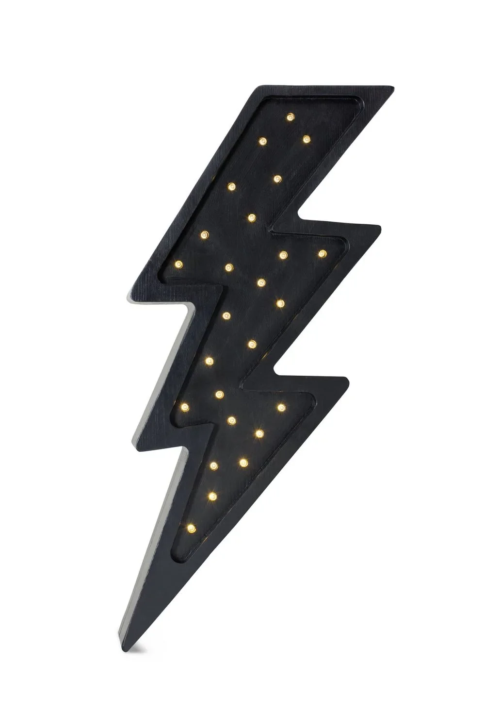 "Little Lights Nachtlicht Kinder, Nachtlampe Blitz - 100% Kiefernholz natur, Farbe: schwarz image"