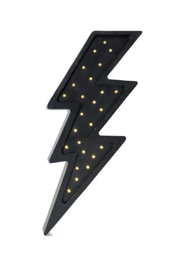 "Little Lights Nachtlicht Kinder, Nachtlampe Blitz - 100% Kiefernholz natur, Farbe: schwarz image"