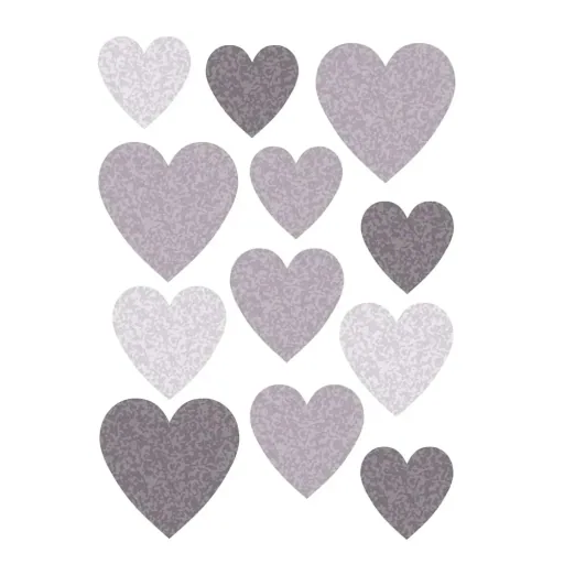 Buokids Wandsticker Herzen grau