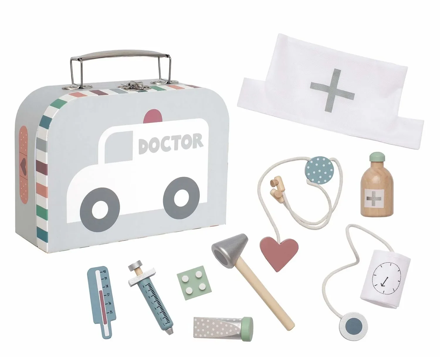 "Jabadabado Kinderspielzeug, Doctor Set, Spielset - Arztkoffer, Farbe: silber image"