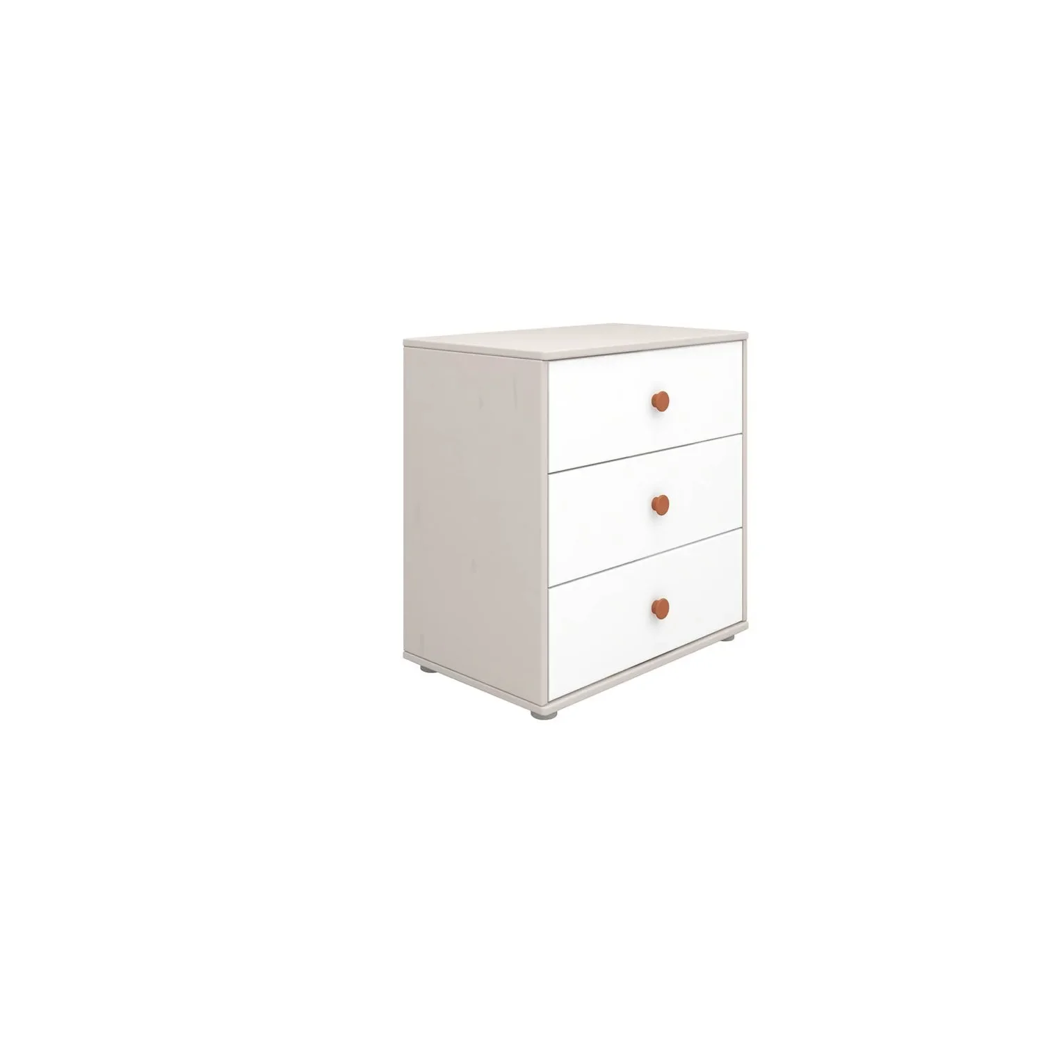 "Flexa Kommode - Classic, mit 3 Schublade, 72x74,5 cm, Farbe: Grau gekalkt / Weiß / Türkis image"
