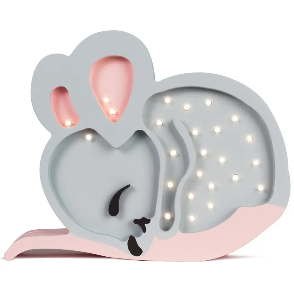 "little lights Led Deko Kinderlampe Maus grau image"