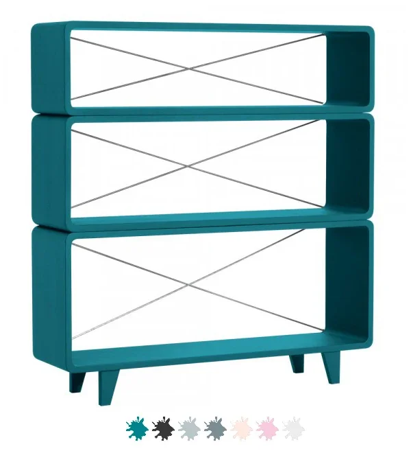 "Laurette Bücherregal Millefeuille, Farbe: bleu canard image"