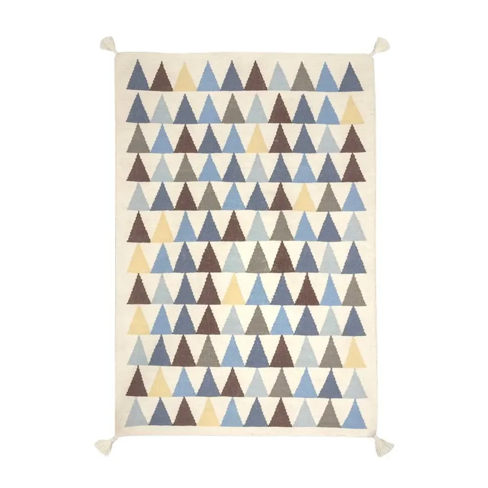 "Art for Kids Kinderteppich Dreiecke blau, Größe: 110 x 160 cm image"