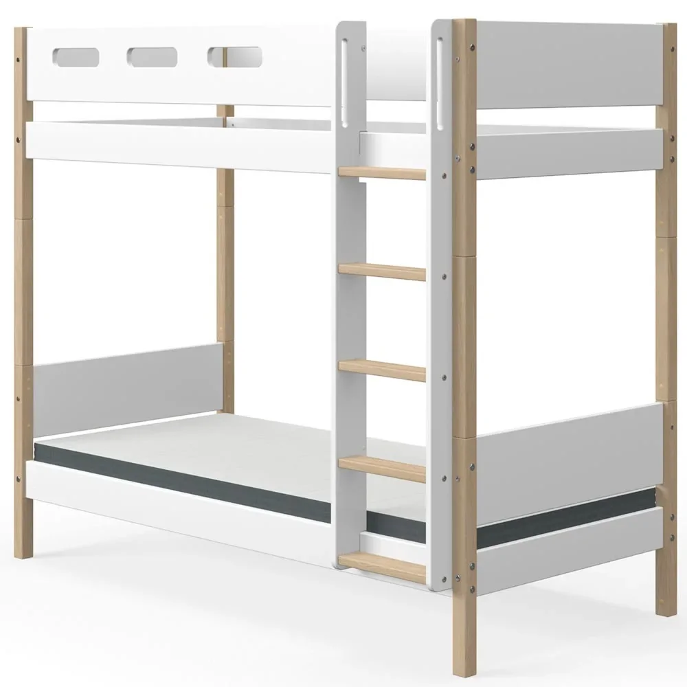 "Flexa Nor Etagenbett hoch weiß / Eiche image"