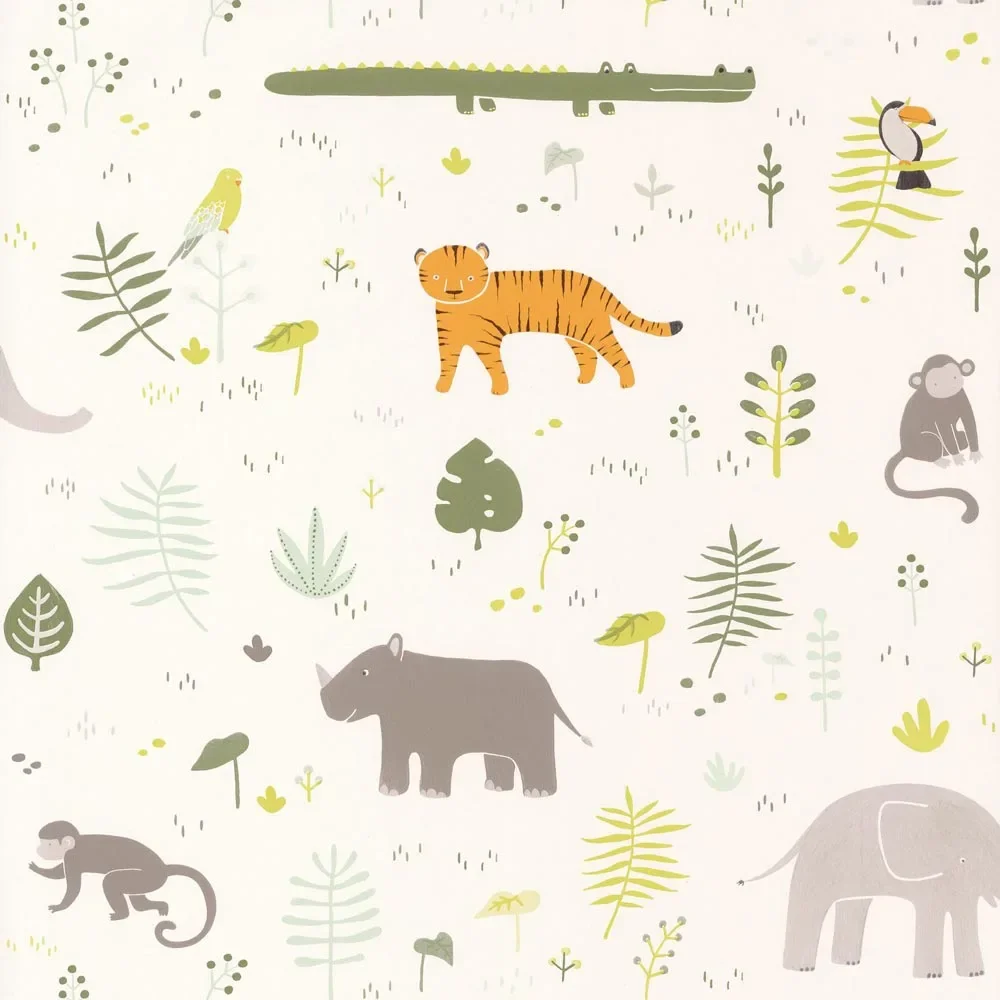 "Casadeco Kindertapete Happy Dreams Savanne khaki image"