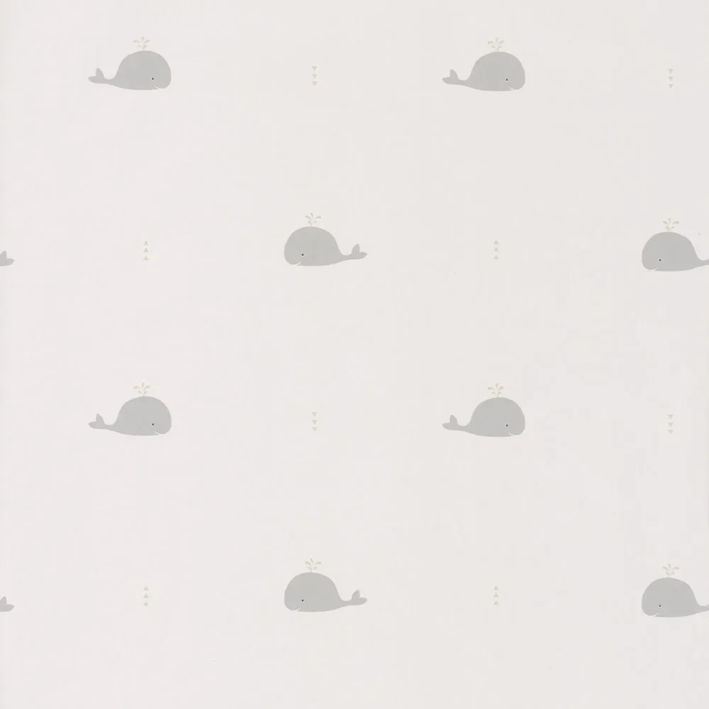 "Casadeco Kindertapete Happy Dreams Wale beige grau image"