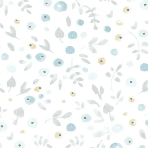 "Casadeco My Little World Tapete Streublümchen blau grau braun image"