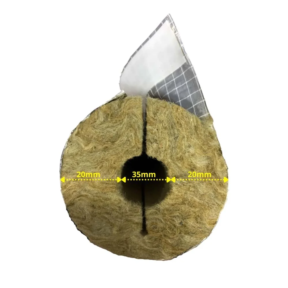 "Rohrisolierung Steinwolle ALU, 35mm, 20mm, 1m, Heizungsrohrisolierung image"