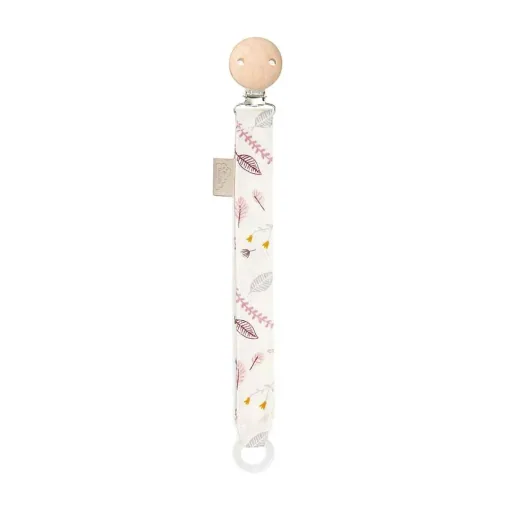 "Cam Cam Schnullerkette Blätter rosa image"