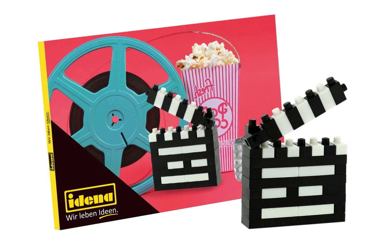"Idena, Minibausteine Postkarte - Spielwaren für Kinder und kreative Bastelprojekte, Art: Filmklappe image"