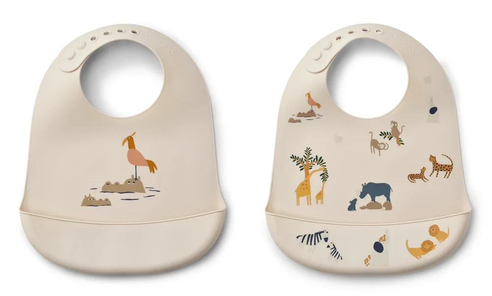 "Liewood Silikon Lätzchen 2er pack - Tilda, Farbe: All Together Sandy image"