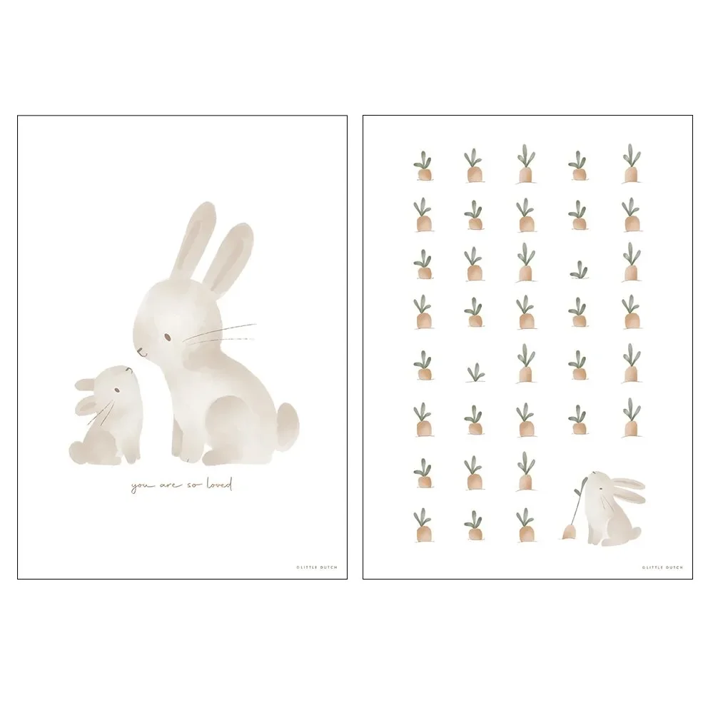 "Little Dutch Poster, Kinderposter, Wandbilder kinderzimmer - Baby Bunny - A3 image"