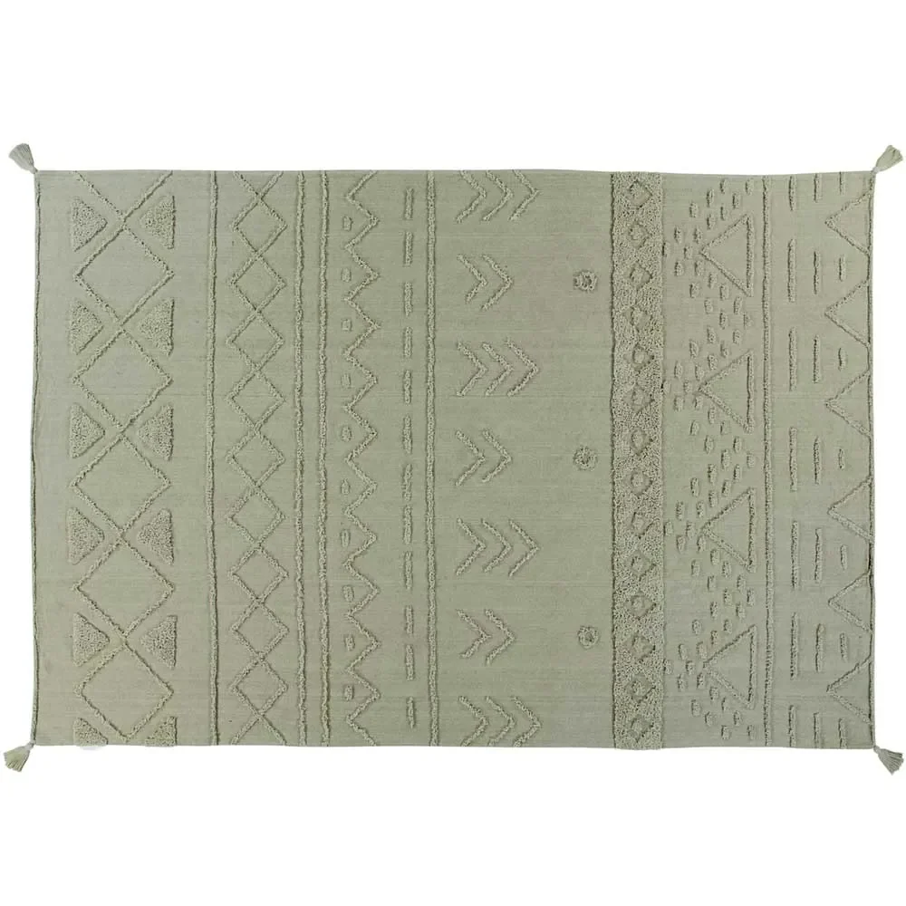 "Lorena Canals waschbarer Baumwollteppich "Tribu" oliv, Teppichgrösse: 120 x 160 cm image"