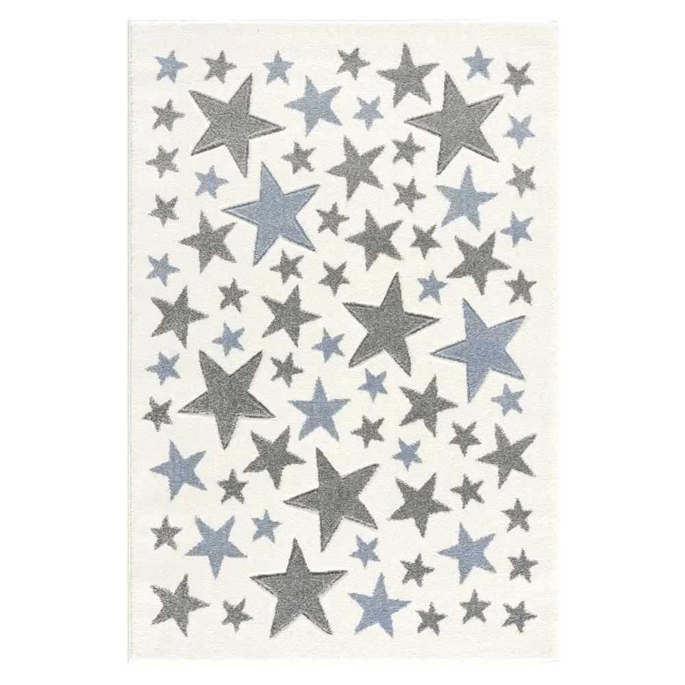 "Livone Kinderteppich Stella Sterne blau grau, Teppichgrösse: 160 x 230 cm image"