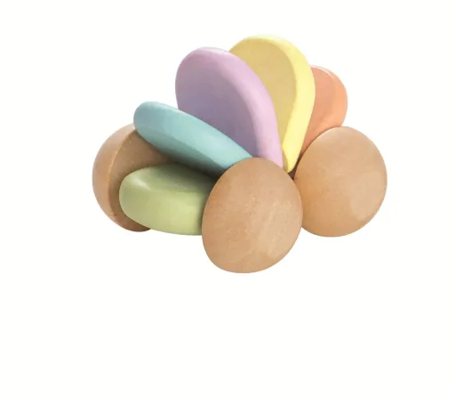 Plan Toys - Babyauto pastell, Gummibaumholz