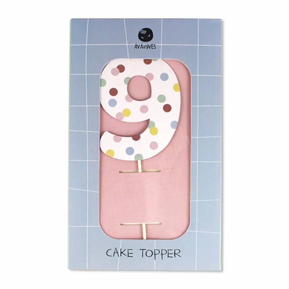 "Ava & Yves Cake Topper Zahl "9" image"