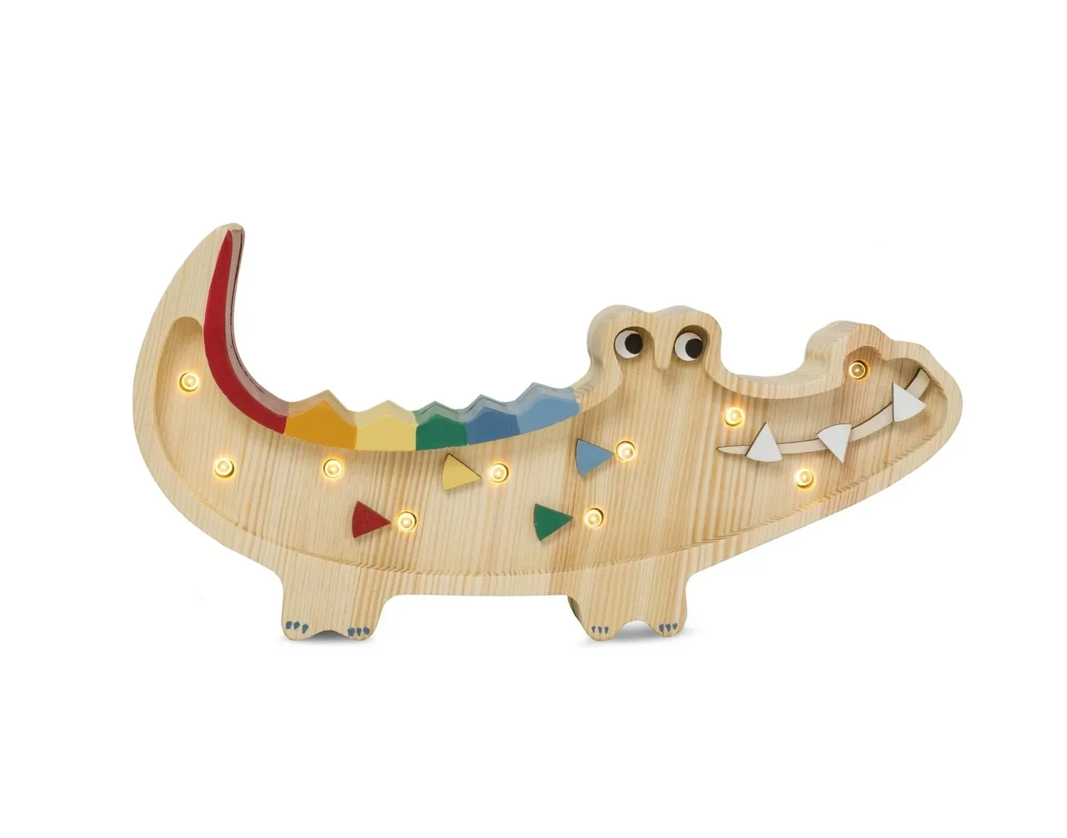 "Little Lights Nachtlicht Kinder, Nachtlampe Mini-Krokodil - 100% Kiefernholz natur, Farbe: Karibisches Holz image"