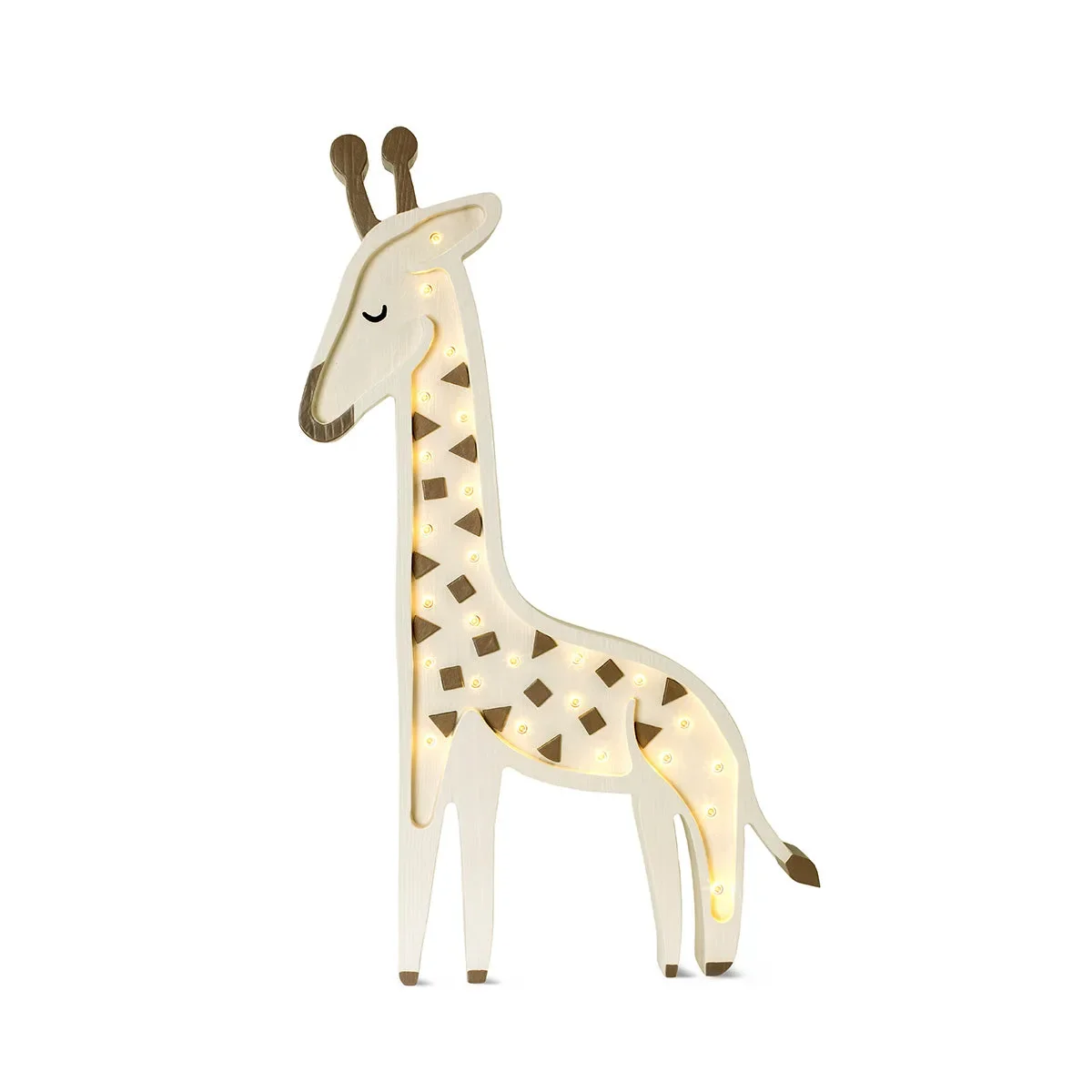 Little Lights Nachtlicht Kinder, Nachtlampe Giraffe - 100% Kiefernholz natur, Farbe: Savanne beige