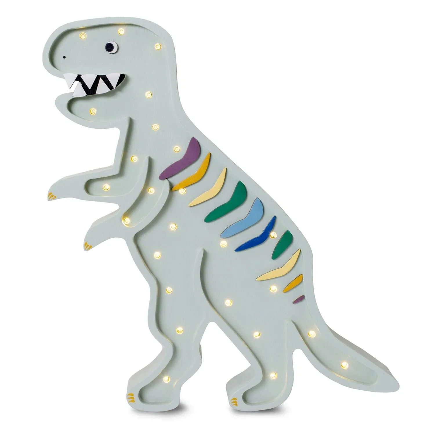 "Little Lights Nachtlicht Kinder, Nachtlampe T-Rex - 100% Kiefernholz natur, Farbe: Khaki pastell image"