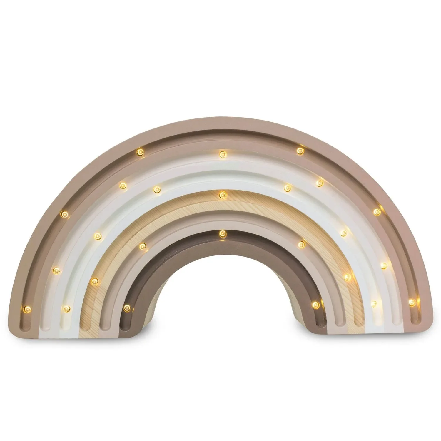 "Little Lights Nachtlicht Kinder, Nachtlampe Regenbogen - 100% Kiefernholz natur, Farbe: Cappuccino image"