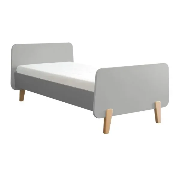 "Laurette Kinderbett "MM" mit Holzfüssen 90 x 190, Farbe: Gris image"