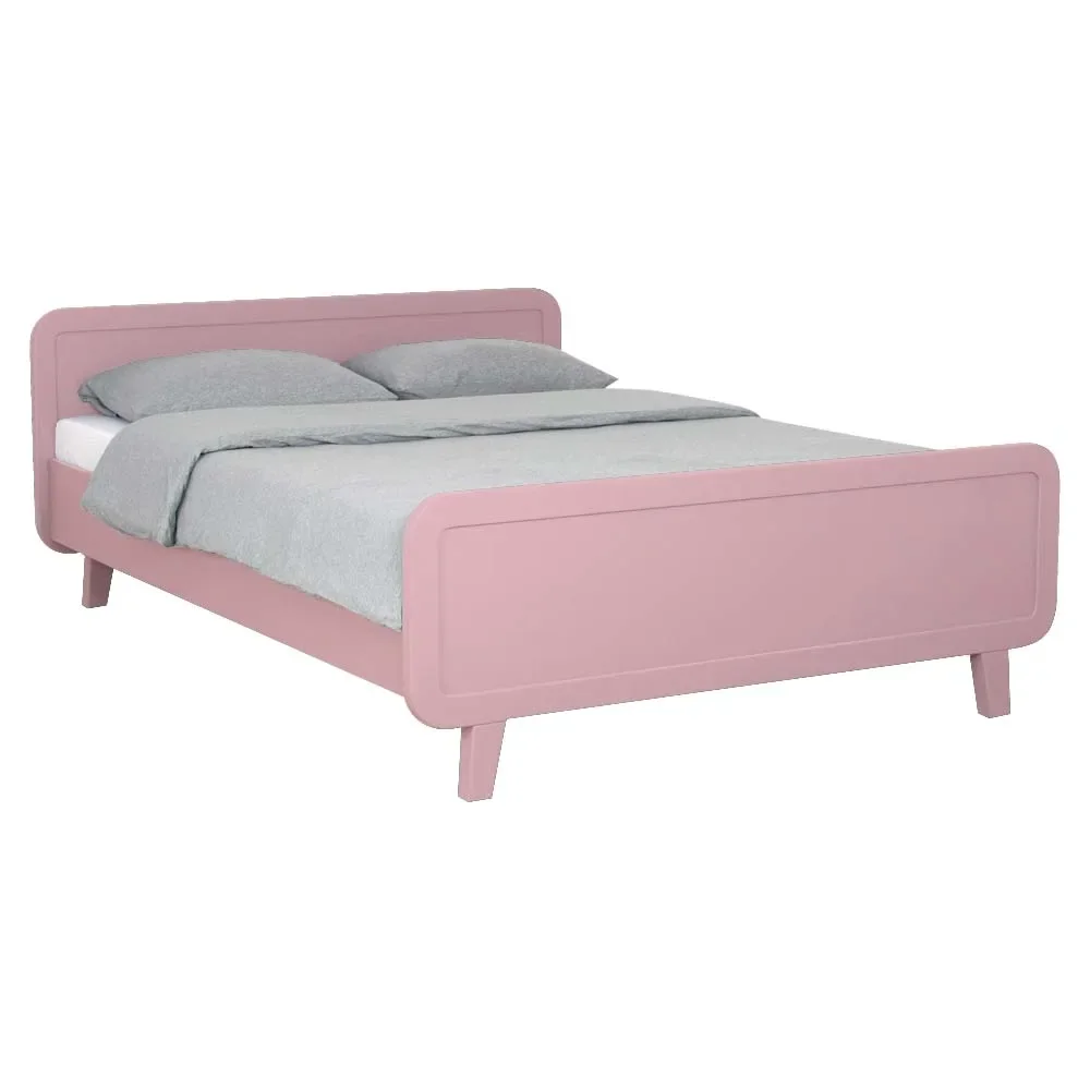Laurette Kinderbett / Doppelbett "Le Lit Rond" 140 x 200 cm, Farbe: Rose poudre