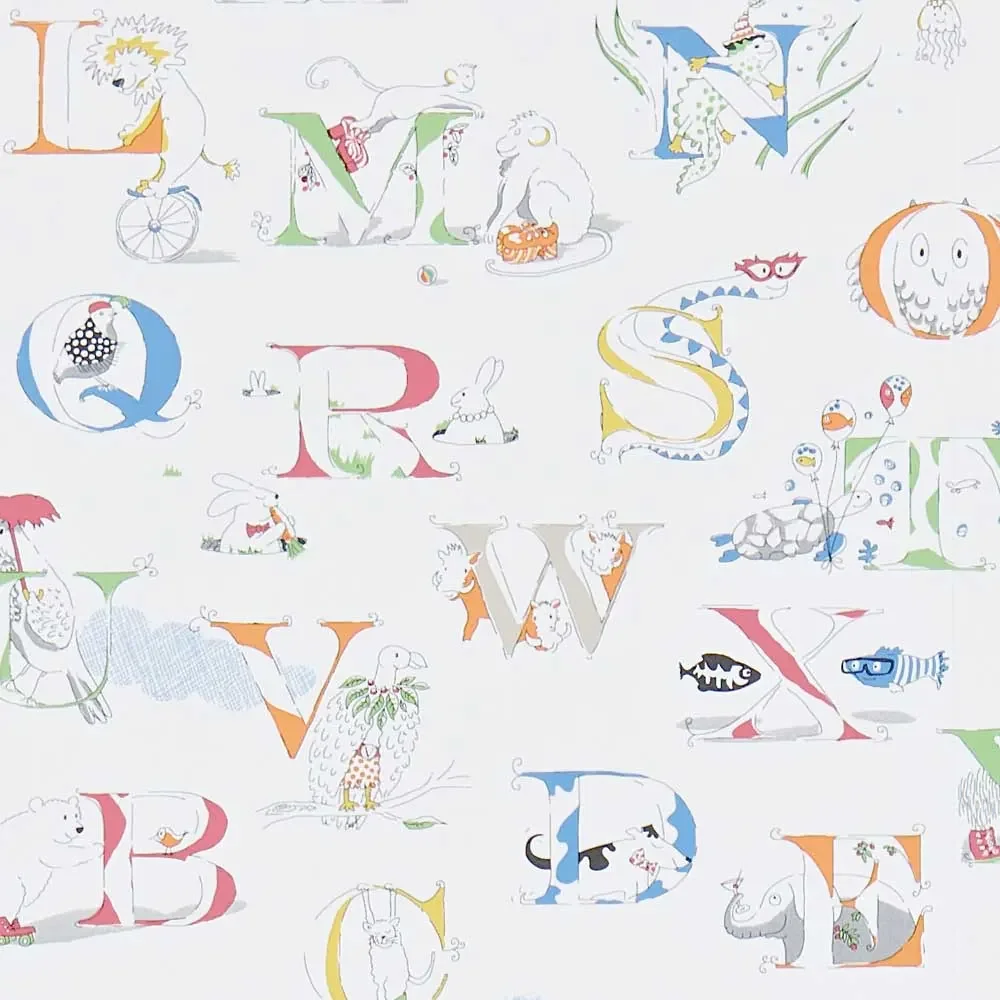 "Little Sanderson Abracazoo Motivstoff Alphabet creme Rainbow image"