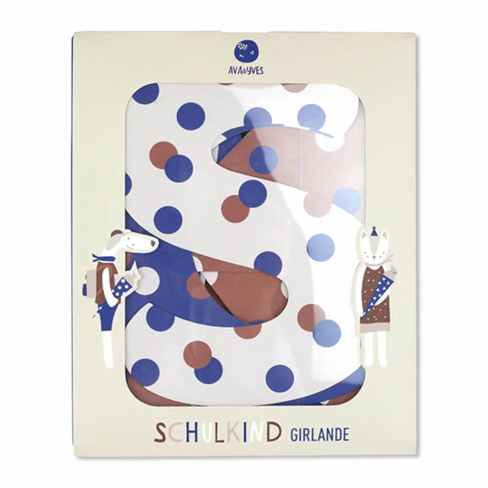 "Ava & Yves Girlande Schulkind Konfettimuster image"