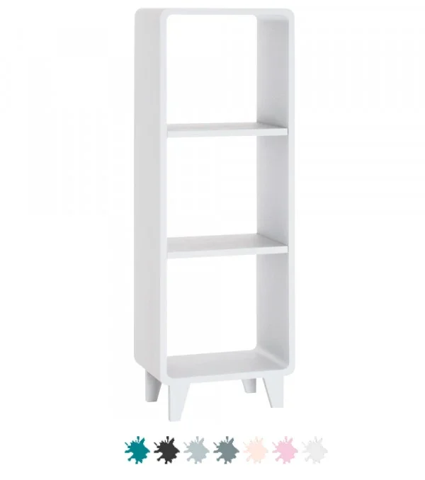 "Laurette schmales Bücherregal Millefeuille, Farbe: weiss image"