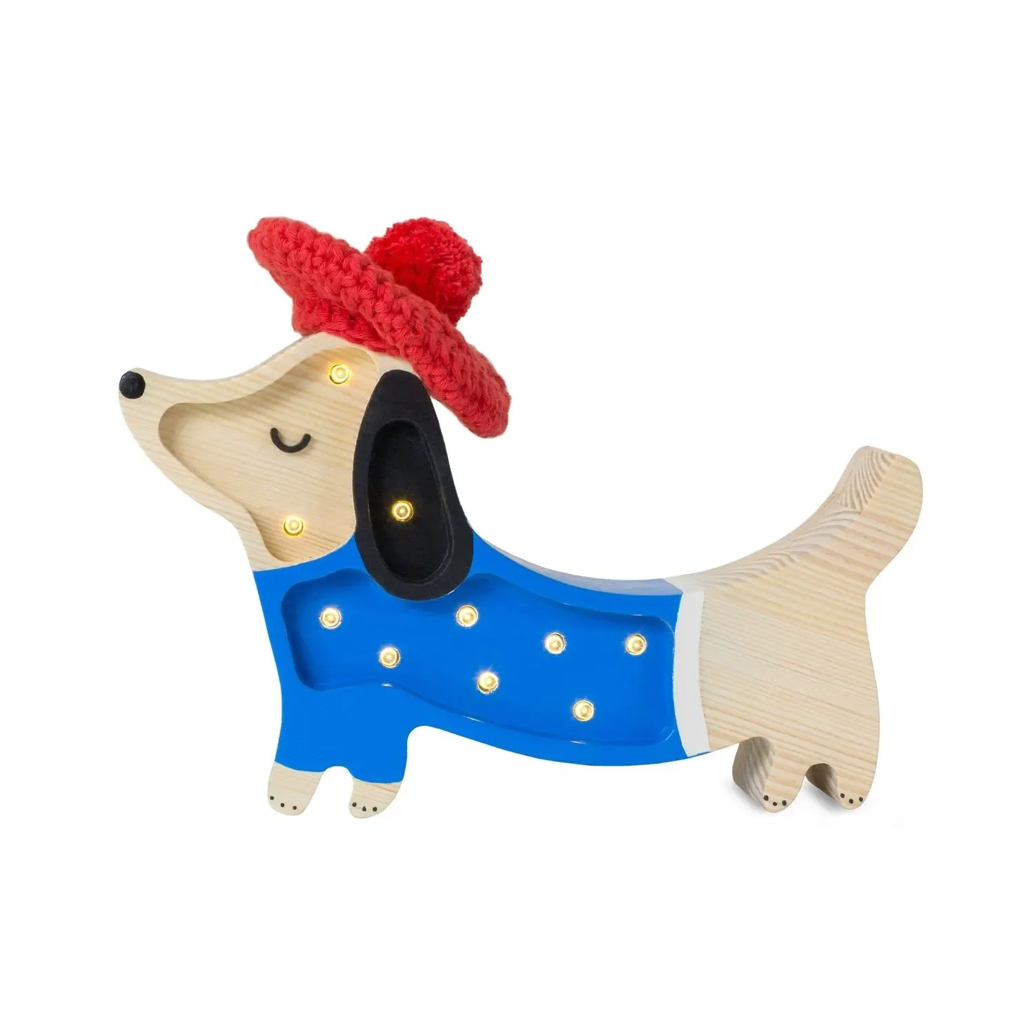 "Little Lights Nachtlicht Kinder, Nachtlampe Mini-Welpe - 100% Kiefernholz natur, Farbe: Französischer Stil image"