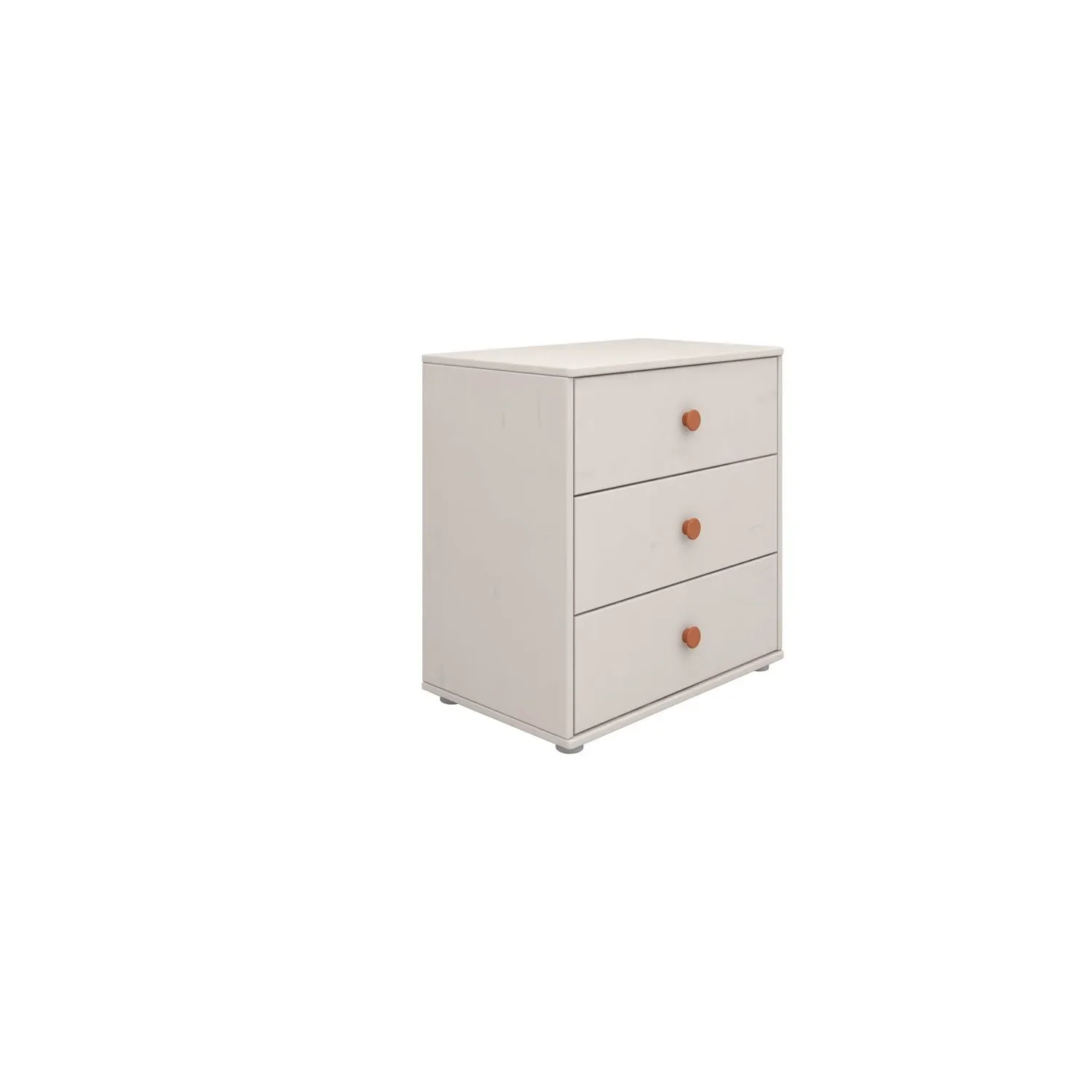 "Flexa Kommode - Classic, mit 3 Schublade, 72x74,5 cm, Farbe: Grau gekalkt / Grau gekalkt / Rouge image"
