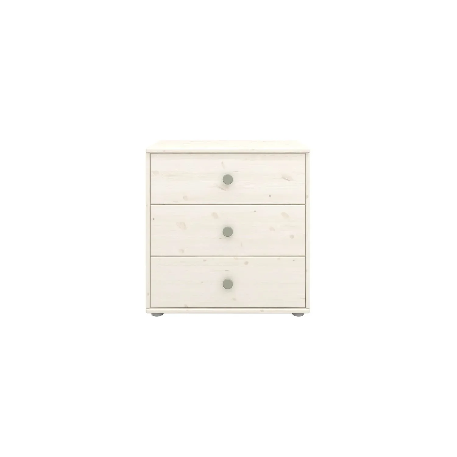 "Flexa Kommode - Classic, mit 3 Schublade, 72x74,5 cm, Farbe: Weiß gekalkt / Weiß gekalkt / Naturgrün image"