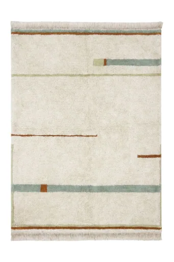 "Lorena Canals Waschbarer Teppich - Lanes Vintage Blue, Größe: 140 x 200 cm image"