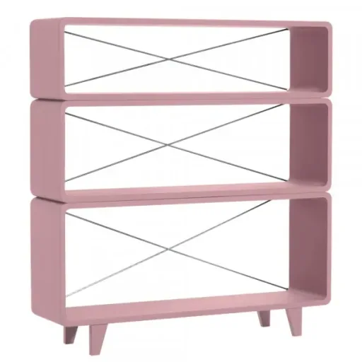 Laurette Bücherregal Millefeuille, Farbe: Vieux rose
