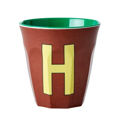 "RICE Melaminbecher 250 ml mit Buchstabe H in Braun image"