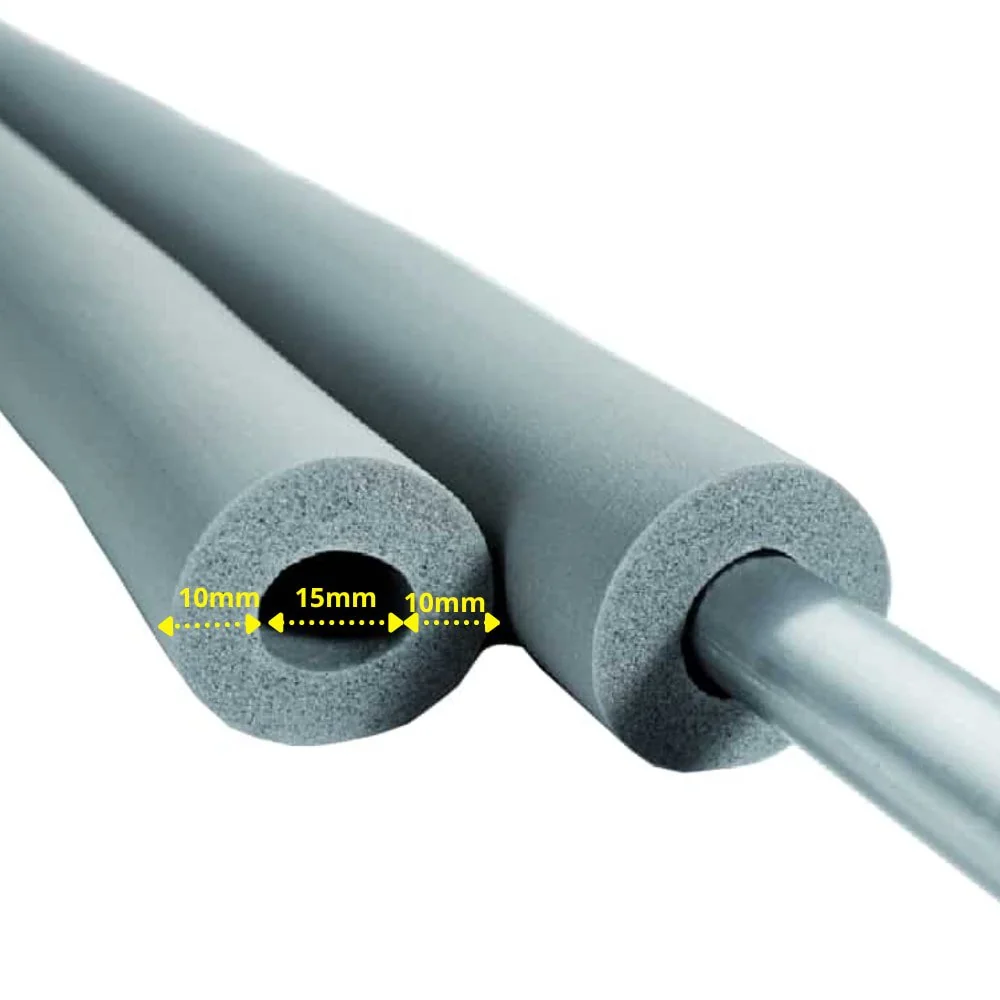 AEROFLEX® SH Rohrisolierung, Rohrdämmung - 2m, Flexibler Dämmstoff aus Geschlossenzelligem Schaum Kautschukbasis, Schwarz - 15 x 10 mm