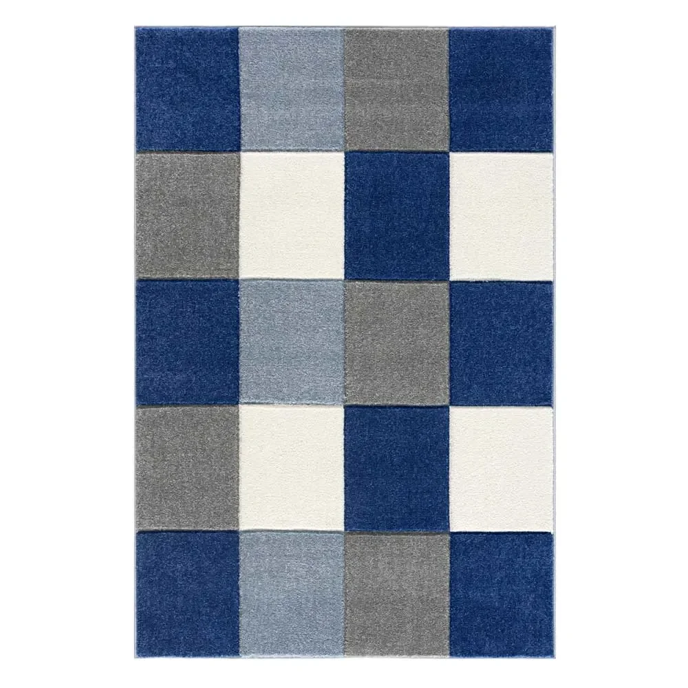 "Livone Kinderteppich Patchwork blau, Teppichgrösse: 120 x 180 cm image"