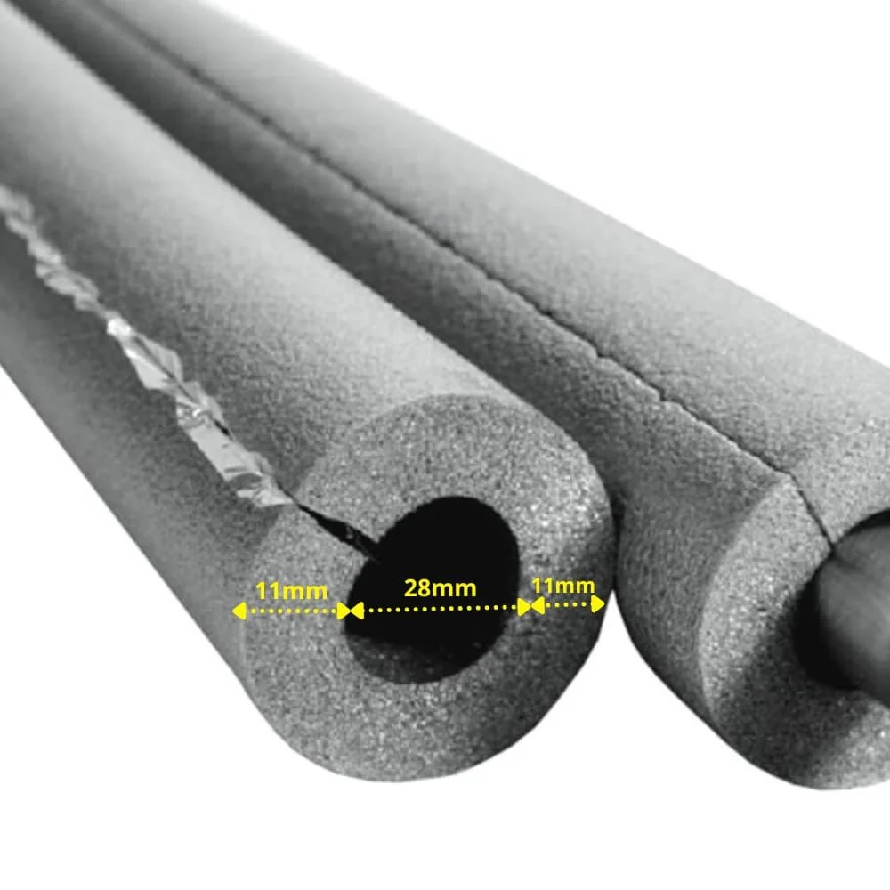 AEROFLEX® SH XT Rohrisolierung, Rohrdämmung - 2m, Selbstklebend, Flexibler Dämmstoff aus Geschlossenzelligem Schaum Kautschukbasis, Schwarz - 28 x 10 mm