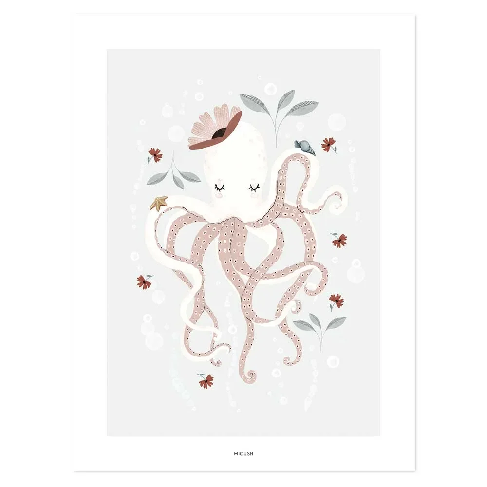 "Lilipinso Poster Frau Octopus mit Blüten image"