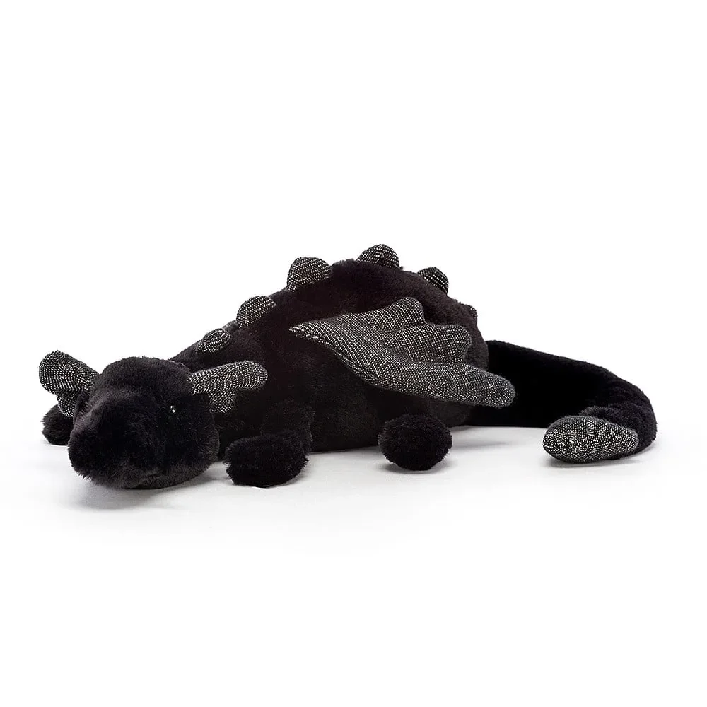 "Jellycat Kuscheltier, Plüschtier, Stofftier - Onyx Dragon, Größe: Klein - H8 X B30 CM image"