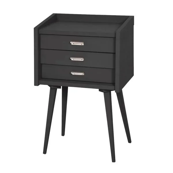 Laurette Nachttisch Schränkchen Le Chevet des Secrets, Farbe: Charbon
