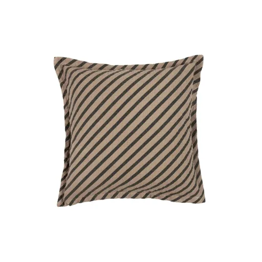 Nobodinoz LANDSCAPE Kissen - Waffelmuster, 45 x 45 cm, Farbe: Streifen Sesam