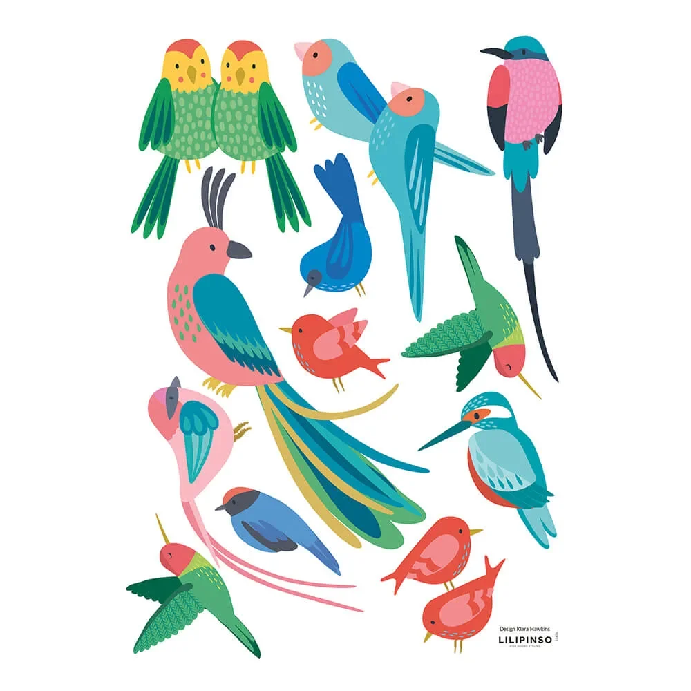 "Lilipinso Wandsticker A3 tropische Vögel bunt image"