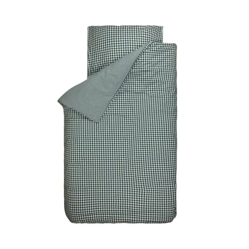 "Bink Kinderbettwäsche BB Karo dunkelgrün 100 x 135 image"